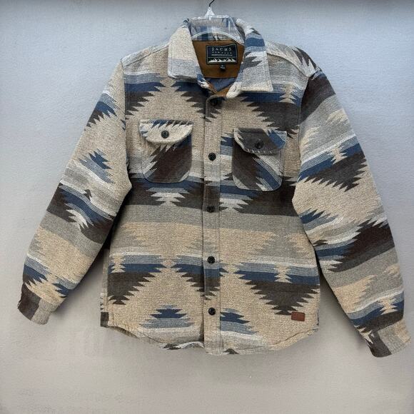 Jachs New York Other - Jachs New York Shacket Men's M Brown Blue Tan Aztec 10% Wool Southwestern EUC